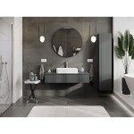 MEXEN/S - Rivel koupelnová skříňka pod umyvadlo 120 cm s deskou, 1 šuplík, reliéf , grafit mat 91A20-12023-1-BFC66