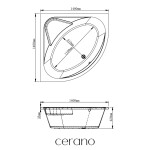 CERANO - Vana akrylátová Fiona - rohová - bílá - 140x140x42 CER-473984