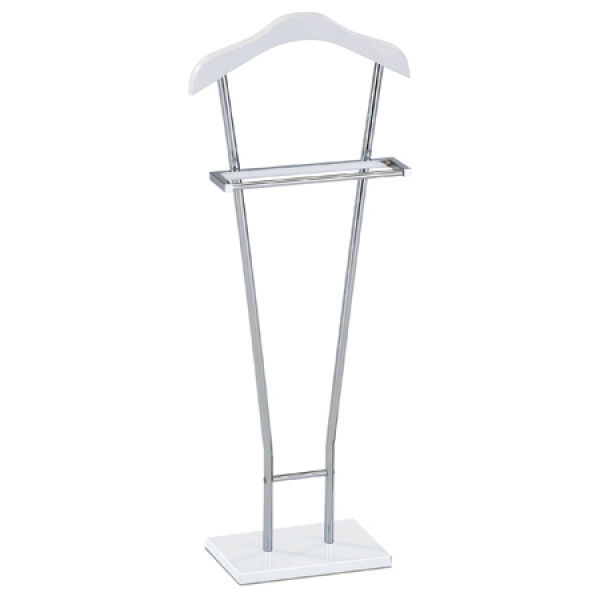 Němý sluha, výška 110 cm, kov a masiv , bílý lak a chrom, nosnost 6 kg
