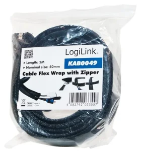 LogiLink Organizátor kabelů se zipem černá / Organizátor kabelů / 50 mm x 2 m (KAB0049)