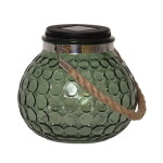 STAR TRADING Solární lucernička Dotte, zelená barva, sklo, plast