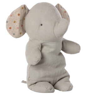 Maileg Látkový slon Elephant Medium Grey, šedá barva, textil