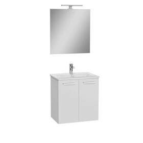 Koupelnová sestava s umyvadlem zrcadlem a osvětlením VitrA Mia 59x61x39,5 cm bílá lesk MIASETFP60B MIASETFP60B