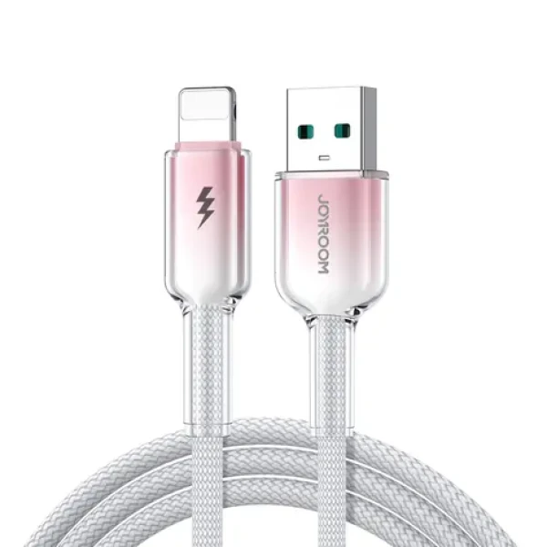 Joyroom S-A42 Crystal-Clear Series Nabíjecí kabel USB-A (M) - Lightning (M) 3A 1.2m bílá (6956116728144)