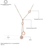 Ocelový náhrdelník se zirkony Bernarda Gold - chirurgická ocel, Zlatá 40 cm + 5 cm (prodloužení)