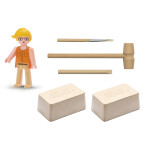 Igráček Archeoložka - figurka s egyptskými vykopávkami sarkofágu a sošky Nefertiti