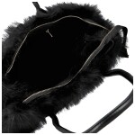 Módní dámská plyšová kabelka do ruky Pelaya, černá