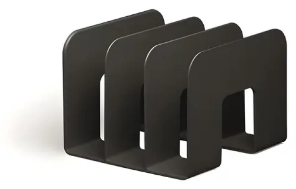 Durable ECO Stojan na katalogy černá / Stojan na katalogy / recyklovaný plast / 3 přihrádky / 215x165x210 mm (776101)