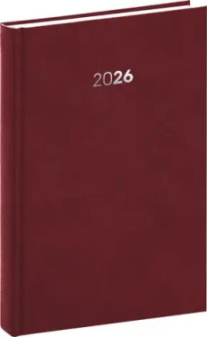 NOTIQUE Denní diář Balakon 2026 bordó / 15 x 21 cm (PGD-DA5BA-6127)