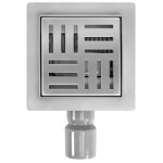 REA - Podlahová vpusť CROSS 120x120 kartáčovaný nikl REA-G6200