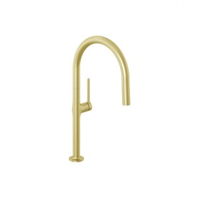 KLUDI - Reef Dřezová baterie s výsuvnou sprškou, kartáčované zlato 50851N075