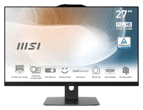 MSI Modern AM272P 12M-1202XEU černá / All-in-one počítač / 27" FHD / Intel Core i3-1215U 1.2GHz / 8GB / 500GB SSD (Modern AM272P 12M-1202XEU)