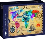 BLUEBIRD Puzzle Barevná mapa světa