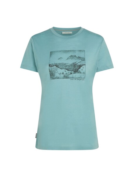 Dámské merino tričko s krátkým rukávem ICEBREAKER Wmns 150 Tech Lite SS Tee Lake View, Hydro velikost: S