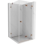 MEXEN/S - Lunar-F sprchový kout skládací dveře pravá 80 x 80, transparent, różowe złot 836-080-080-60-00-P