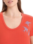 Dámské merino triko krátký rukáv ICEBREAKER Wmns Tech Lite II SS Scoop Tee Swarming Shapes, Vibrant Earth velikost: XS