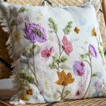 Bloomingville Dekorativní polštář s výšivkou Pogni Nature 50 × 50 cm, multi barva, textil