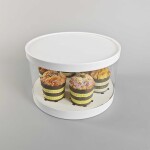 Cake star Plastový kulatý box na cupcakes nebo dort bílý 1 patro (na 6ks)