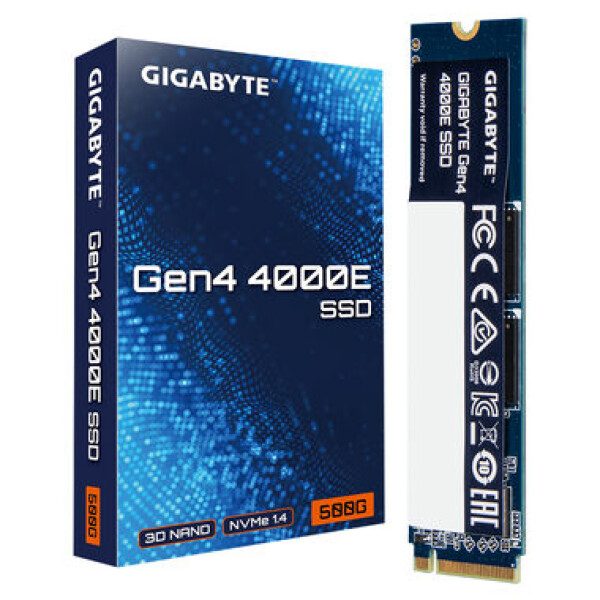 GIGABYTE Gen4 4000E SSD 500GB / M.2 2280 Gen 4 / R: 3600 MBps / W: 3000 MBps / MTBF: 1.5mh / 3y (G440E500G)