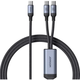Joyroom SA21-1T2 C-2C Nabíjecí kabel USB-C (M) - 2x USB-C (M) 100W 1.5m černá (SA21-1T2 C-2C 1.5m)