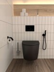 Kielle - Vega WC štětka nástěnná s držákem, matné sklo/matná černá 40518004
