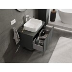 MEXEN/S - Orio koupelnová skříňka pod umyvadlo 80 cm s deskou, 1 šuplík, grafit mat 91A10-08047-1-BFC66