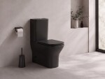 CERANO - WC kombi Hugo, Rimless - bezokrajové splachování + Slim/SoftClose sedátko - spodní/zadní odpad - černá matná - 63,5x35,5 CER-538762