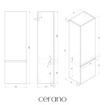 CERANO - Koupelnová skříňka vysoká Carole - černá matná - 45x150x34 CER-431644