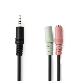 Nedis Stereo Audio kabel jack 3.5 mm (M) - 2x jack 3.5mm (F) 0.20 m černá (CAGP22150BK02)