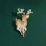 Vánoční brož Swarovski Elements Rudolf 5 - vánoční sob, Zlatá