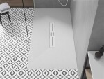MEXEN/S - Toro obdélníková sprchová vanička SMC 180 x 90, bílá, mřížka bílá 43109018-W