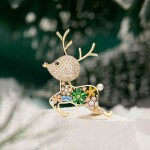 Vánoční brož Swarovski Elements Rudolf 4 - vánoční sob, Barevná/více barev