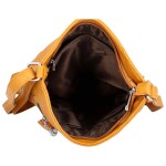 Příjemná dámská koženková crossbody s výraznou ozdobou Alice, žlutá