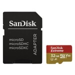 SanDisk Extreme microSDHC 32GB + adaptér / Class 10 / UHS-I / U3 / čtení: až 100MBs / zápis: až 60MBs / vhodné pro 4K (SDSQXAF-032G-GN6AT)