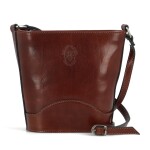 Luxusní dámská kožená crossbody kabelka Yllva, hnědá