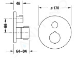 DURAVIT - C.1 Sprchová termostatická baterie pod omítku, matná černá C14200016046