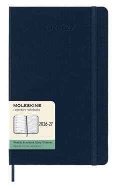 18měsíční diář Moleskine 2026-27 - tvrdé desky, L, týdenní, modrý