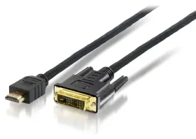 Equip HDMI-DVI-D kabel propojovací 10 m černý / Kabel / HDMI / DVI-D / 1920x1200 60Hz (119329)
