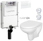 LAUFEN Podomít. systém LIS TW1 SET s bílým tlačítkem + WC CERSANIT ARTECO CLEANON + SEDÁTKO H8946630000001BI AT1