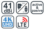 EVOLVEO Xany 2C LTE 230/5V, 41dBi aktivní pokojová anténa DVB-T/T2, LTE filtr