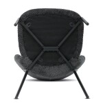 Židle jídelní, šedá látka, černé kovové nohy.