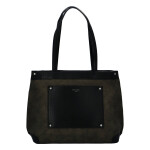 Velká a prostorná dámská koženková taška Nathalie, tmavě zelená