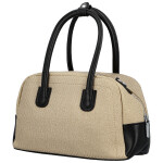 Módní dámská koženková kabelka do ruky Leora, béžová-černá