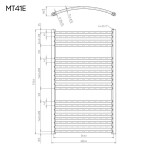 Mereo Otopný žebřík oblý 600x970 mm, bílý, elektrický MT41E