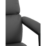 Židle kancelářská, šedá ekokůže, kříž kov chromový, houpací mechanismus, čalouněné područky