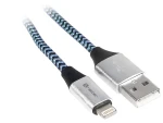Kabel USB-A - Lightning 1 m černo-modrá / Datový kabel / pro iPhone / nabíjení a přenos dat (TRAKBK46269)