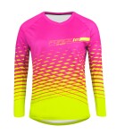 Dres FORCE MTB ANGLE dámský, dlouhý rukáv, růžovo-fluo