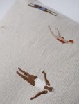 Fine Little Day Lněný povlak na polštář Swimmers 48 x 48 cm, béžová barva, textil