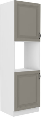 Vysoká skříňka pro vestavnou troubu Stilo 60 DP-210 2F Barva korpusu: Bílá, Barva dvířek: Clay Grey