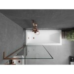 MEXEN/S - Next L vanová zástěna FIX 80 x 150, černá vzor, růžové zlato 895-080-000-03-70-60